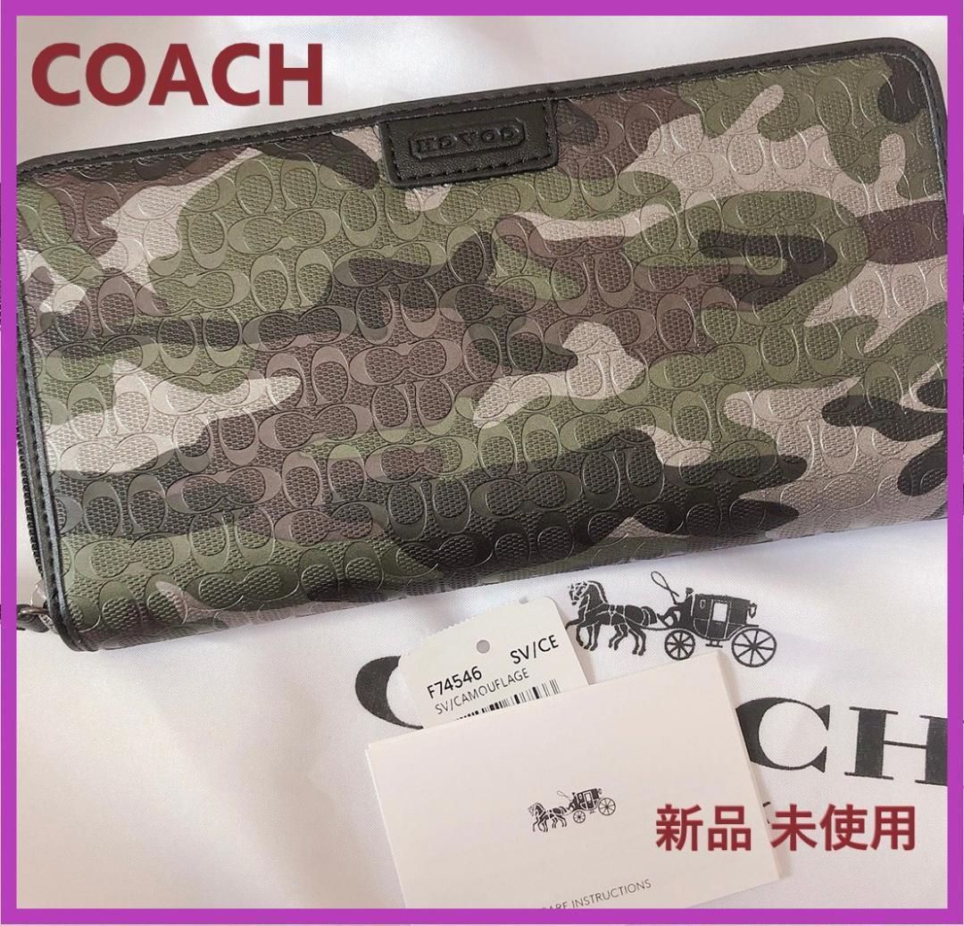 COACH コーチ 新品 迷彩 柄 長財布 メンズ レディース 小物 財布030