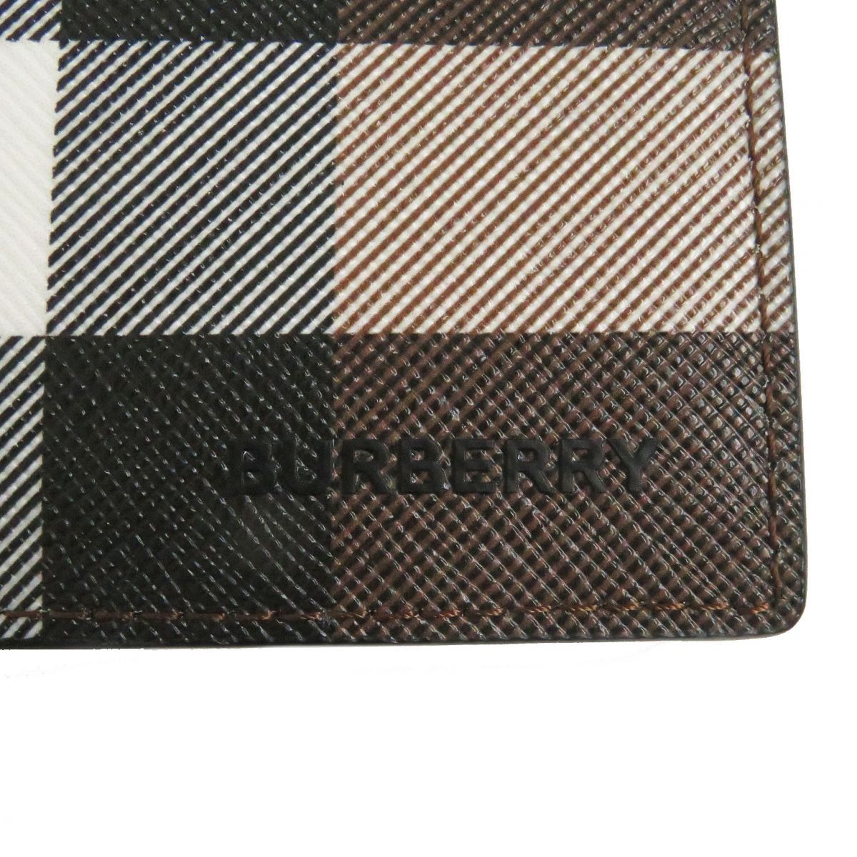 未使用品□BURBERRY/バーバリー ノバチェック柄 ロゴ入り PVC×レザー