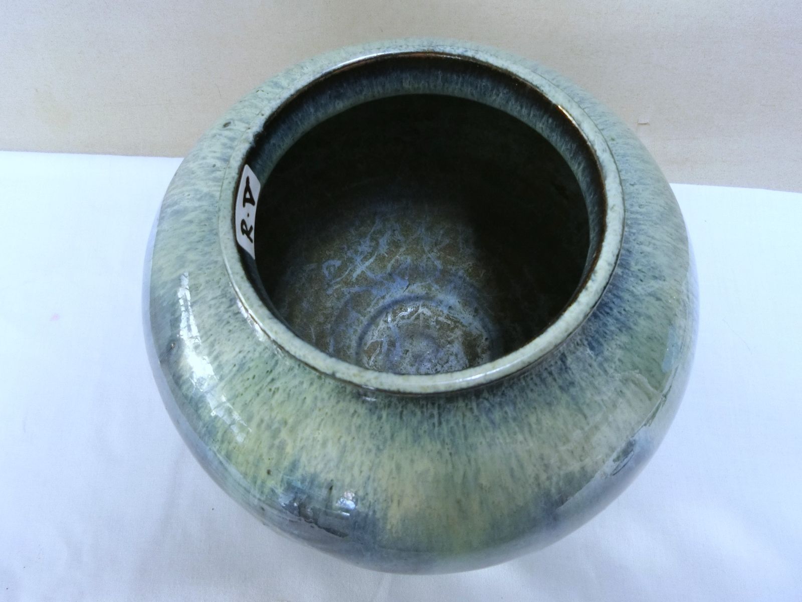 提灯型壺 ナマコ釉 鈞窯 サイン銘・RV・鑑賞陶磁器】花器 フォォルム