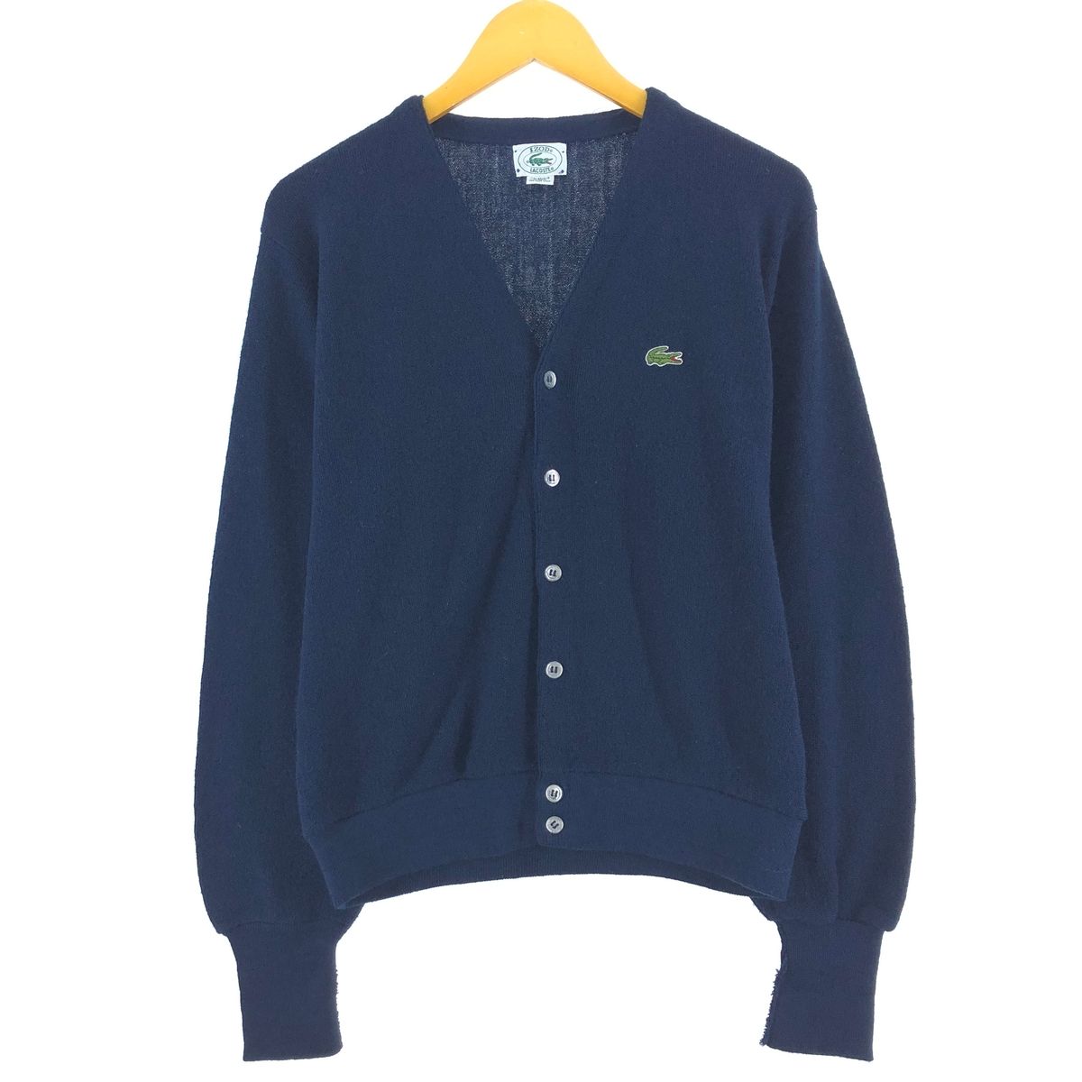 古着 80~90年代 ラコステ LACOSTE IZOD アクリルニットカーディガン USA製 メンズM相当 ヴィンテージ/eaa496084