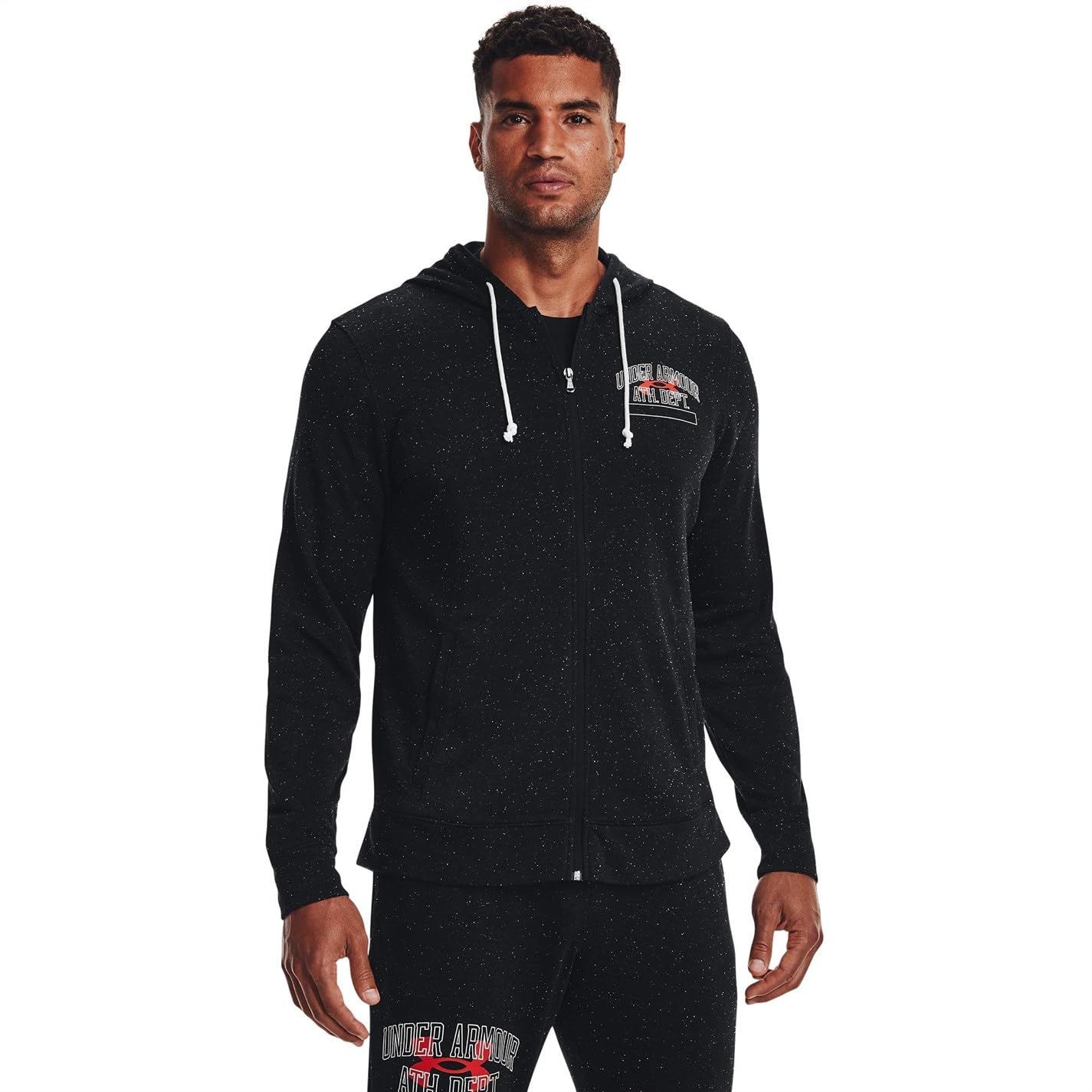 [アンダーアーマー] スウェットフルジップ UA RIVAL TERRY FULLZIP HOODIE スポーツウェア メンズ M メンズ ブラック 