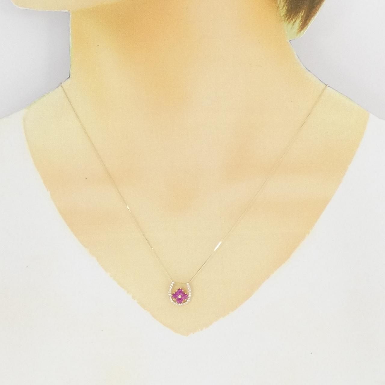 新品】K18YG ルビー ネックレス 0.50CT - メルカリ 