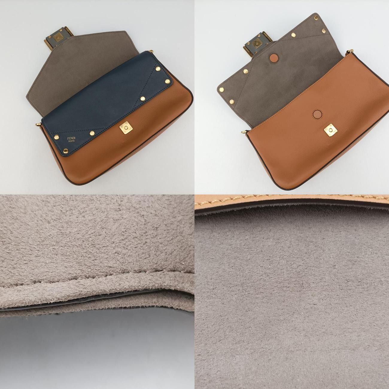 フェンディFendiマンマバケットブラウン×グレー×ネイビーレザー8BR6008BR600-A6CE-198-10429