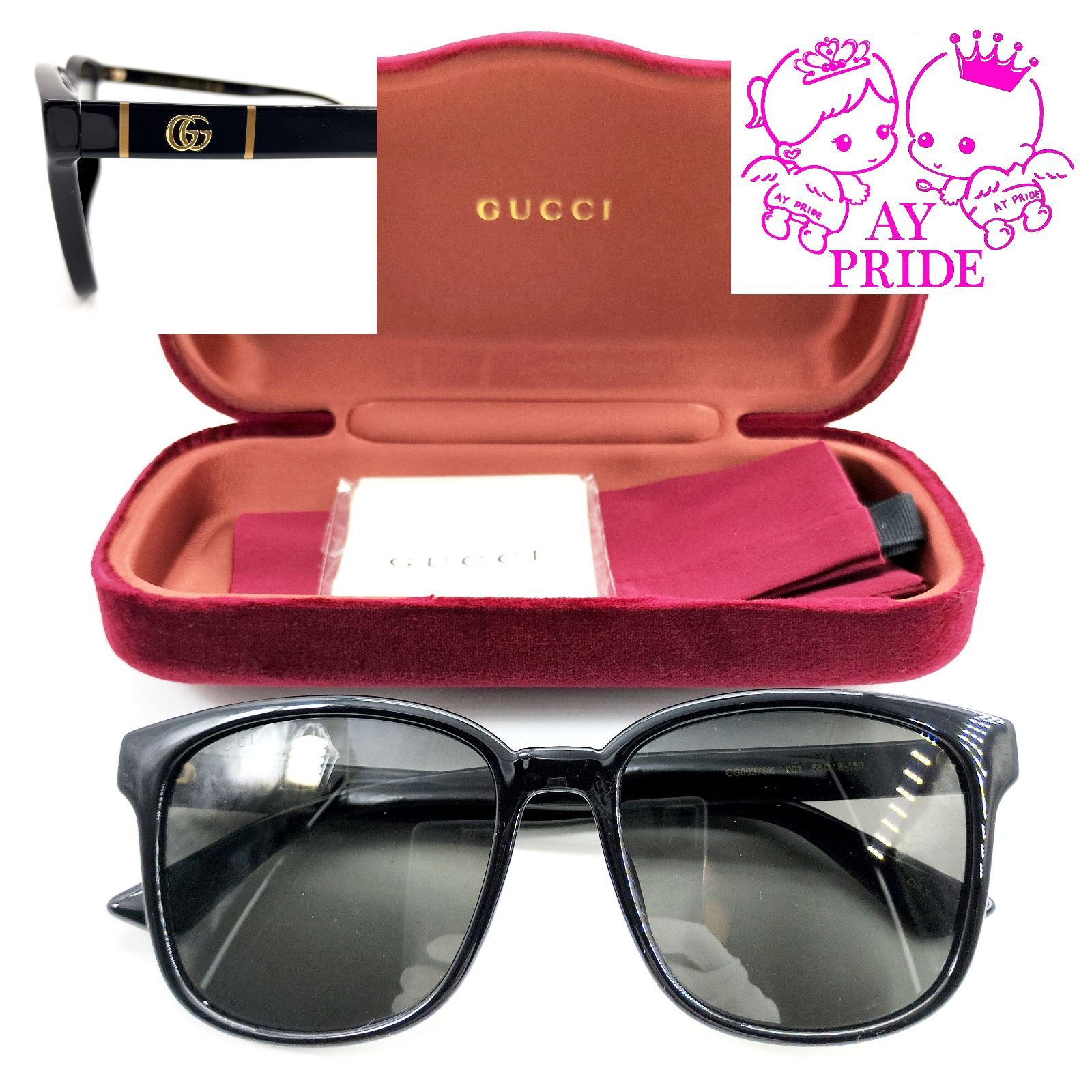 楽天市場】大ヒットモデル 【グッチ サングラス 正規販売認定店】 GUCCI GG0637SK 001 Made In Italy スクエア ブラック系  : グラスマニア -Tokyo Aoyama-