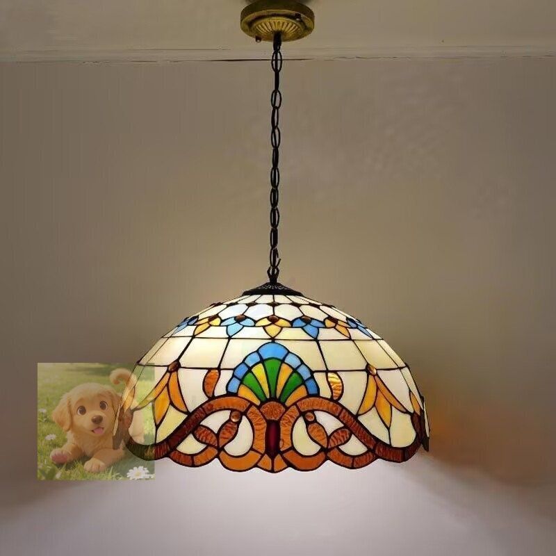 豪華天井照明ステンドグラスランプ