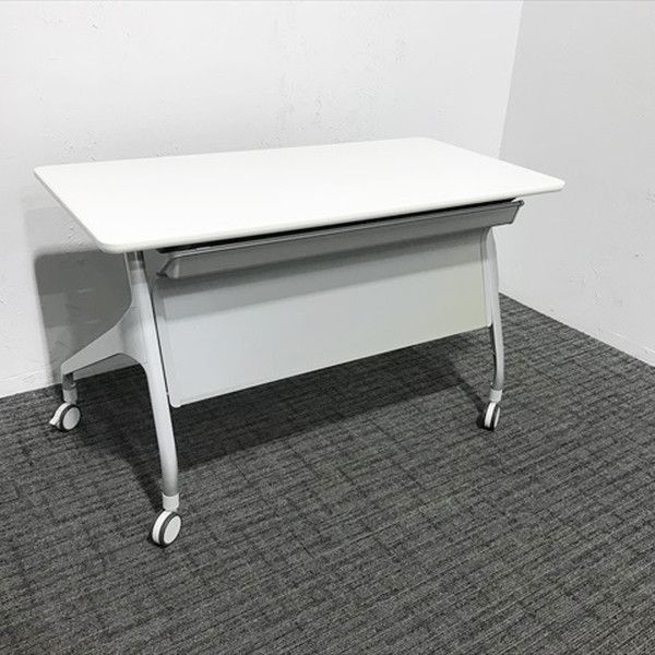 会議テーブル フラップ式 エピファイ 幕板付 W1200 コクヨ ホワイト