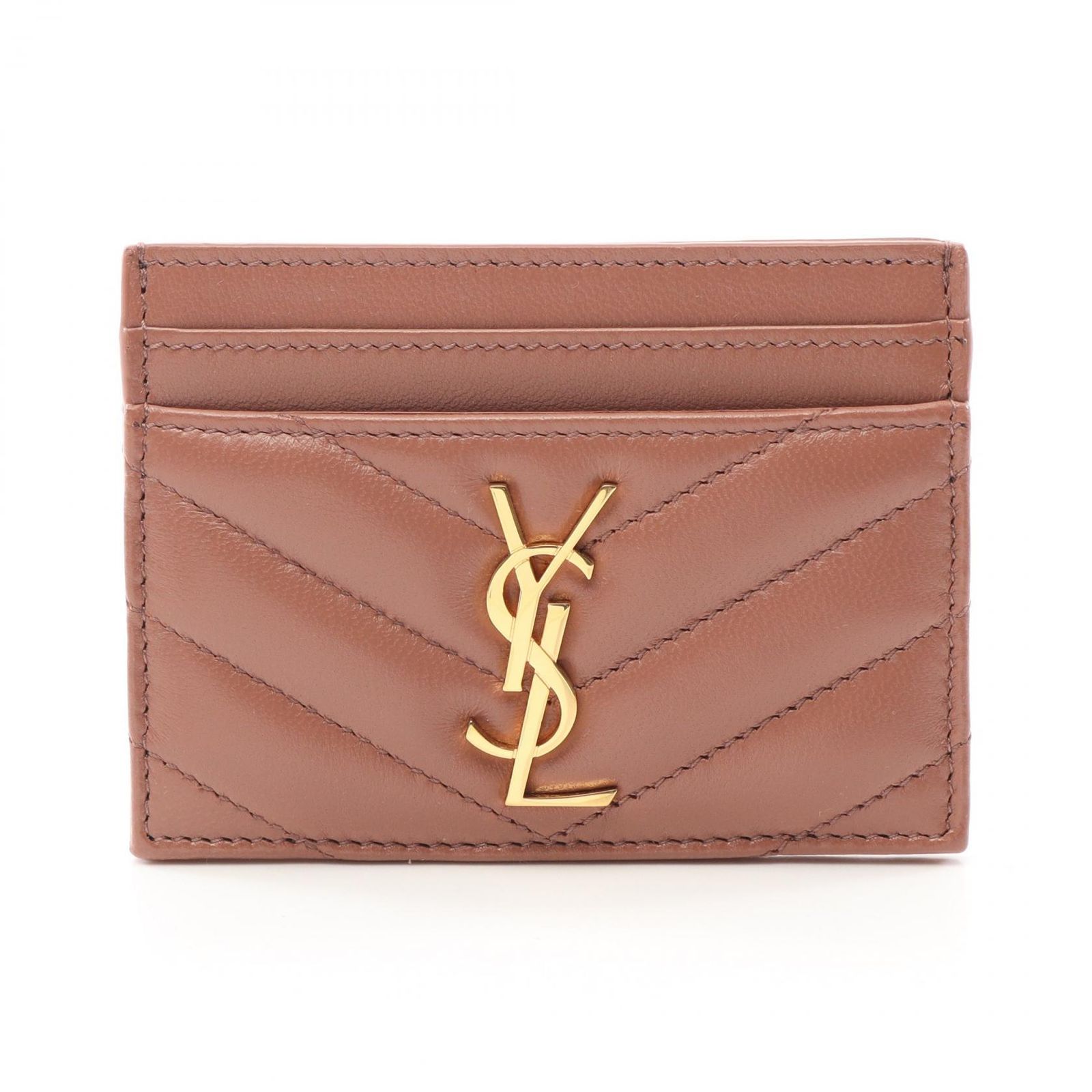 サンローラン SAINT LAURENT カードケース YSL モノグラム 423291AAA445922 ピンク レザー カサンドラ カードケース レディース