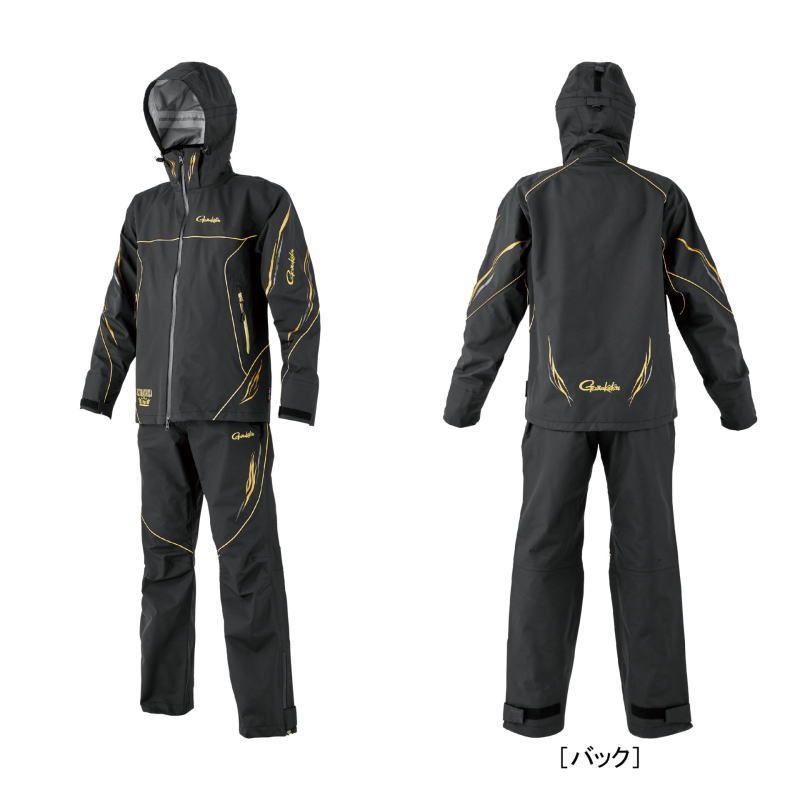 がまかつ アルテマシールドプロオールウェザースーツ GM-3798 ブラック|ゴールド 3Lサイズ | レインウェア gamakatsu