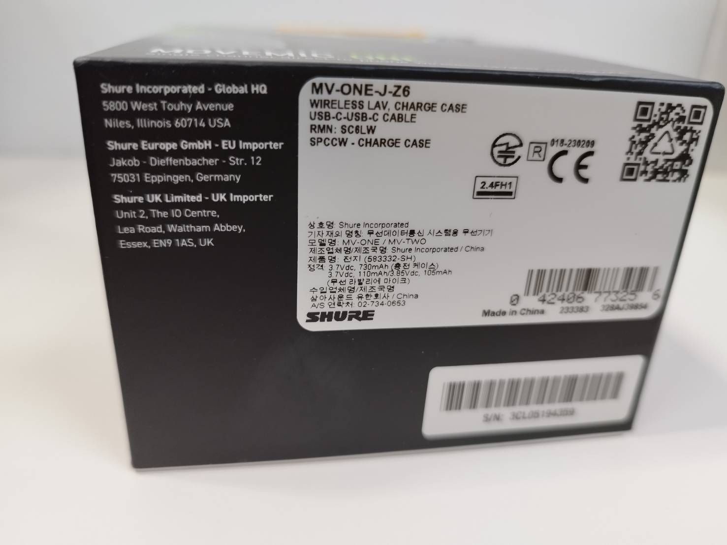 SHURE MOVEMIC ONE ワイヤレスマイク MV-ONE-J-Z6 オファー