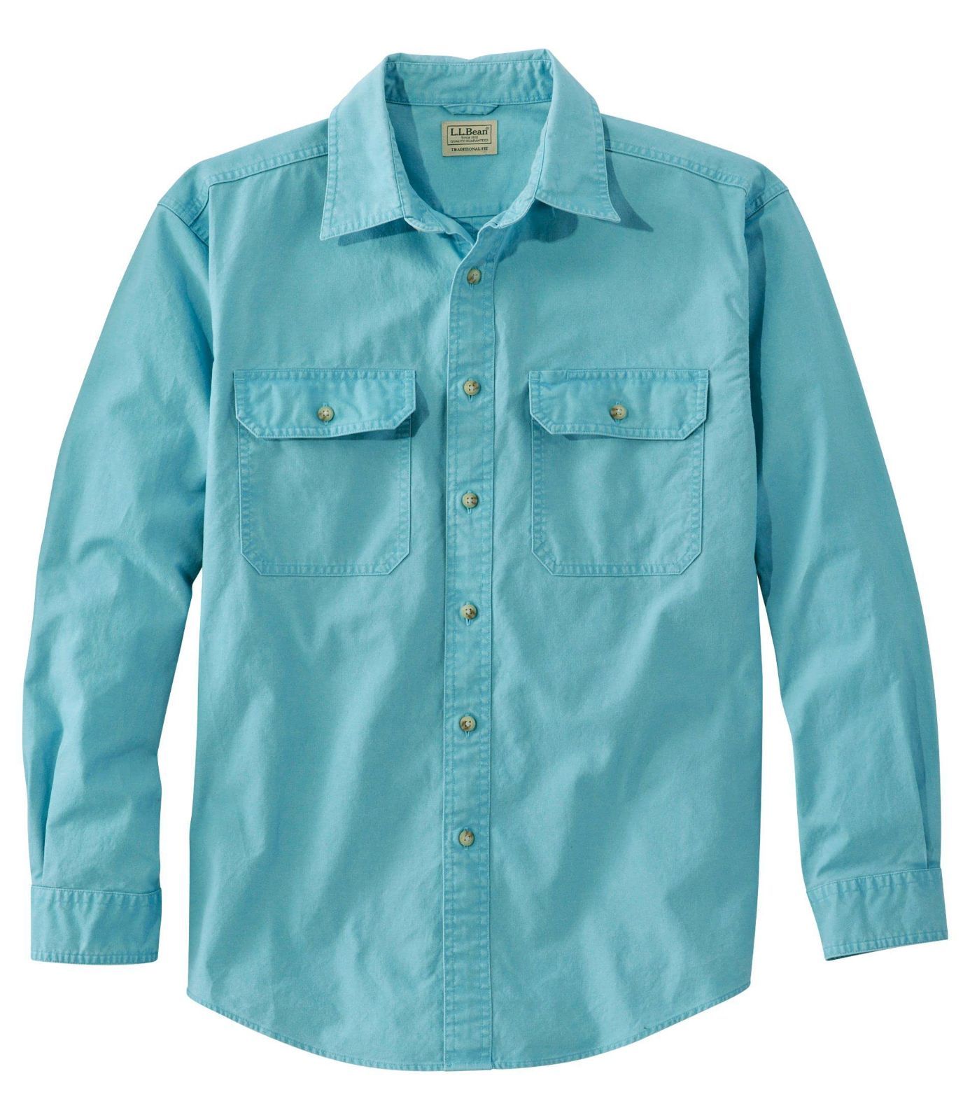 Size:S_Color:Sea Blue [エルエルビーン] メンズ サンウォッシュ・キャンバス・シャツ、長袖 ジャパン・フィット S Sea Blue ブルー １０００１２７６９０