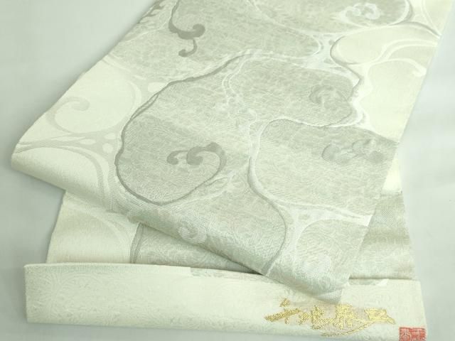 平和屋着物■極上　世界的友禅作家　千地泰弘　九寸開き名古屋帯　屋根　金糸　逸品　未使用　DZAA9041kh5 平和屋着物□極上 世界的友禅作家 千地泰弘 九寸開き名古屋