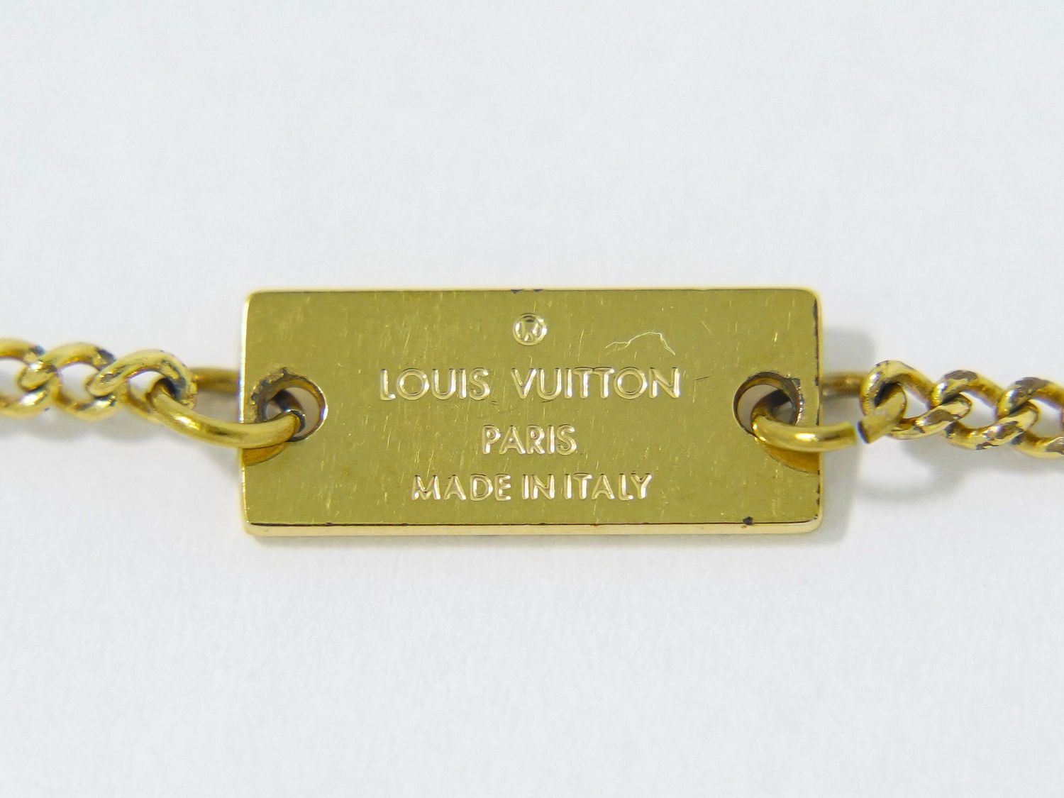 本物 ルイヴィトン LOUIS VUITTON LV ロゴ ネックレス GP