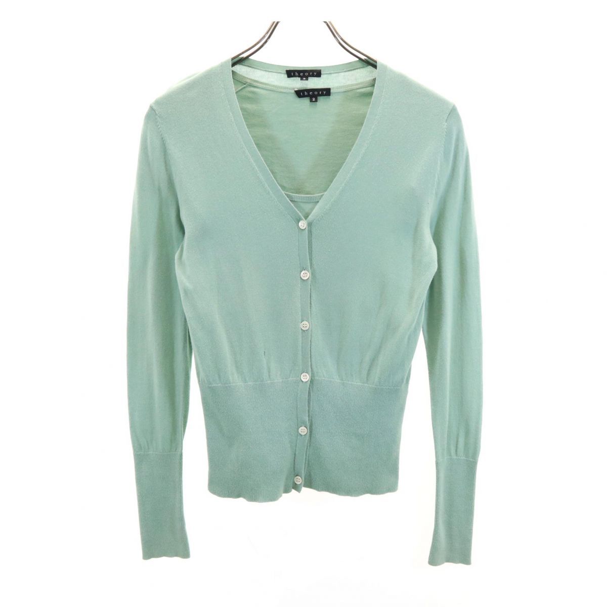 セオリー 長袖 アンサンブル コットン ニット 2 グリーン系 theory  