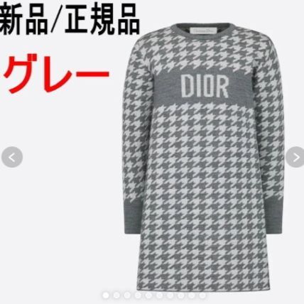 ○新品/正規品○ DIOR ストレートカット ドレス ウールニット/千鳥格子 