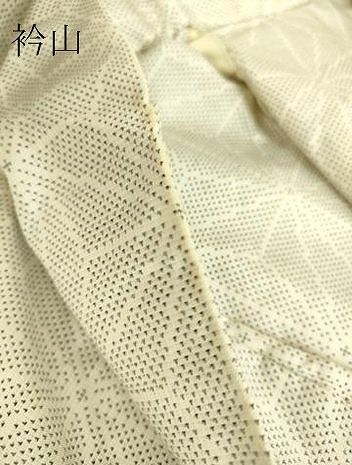 平和屋着物▽本場大島紬 白大島 単衣 9マルキ 麻の葉文 正絹 逸品