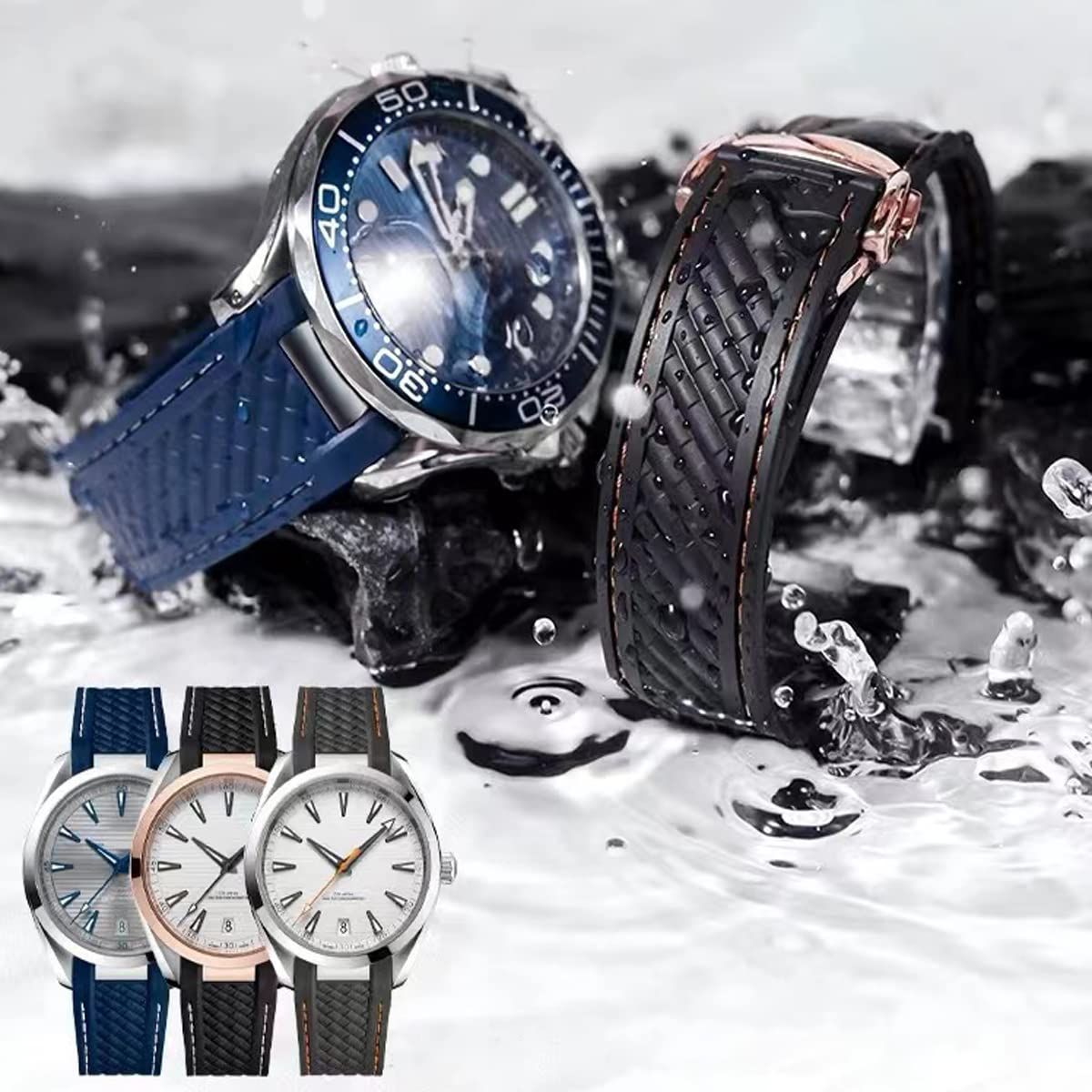 OMEGA ラバーベルト 20mm ステンレスバックル オメガ ウォッチ