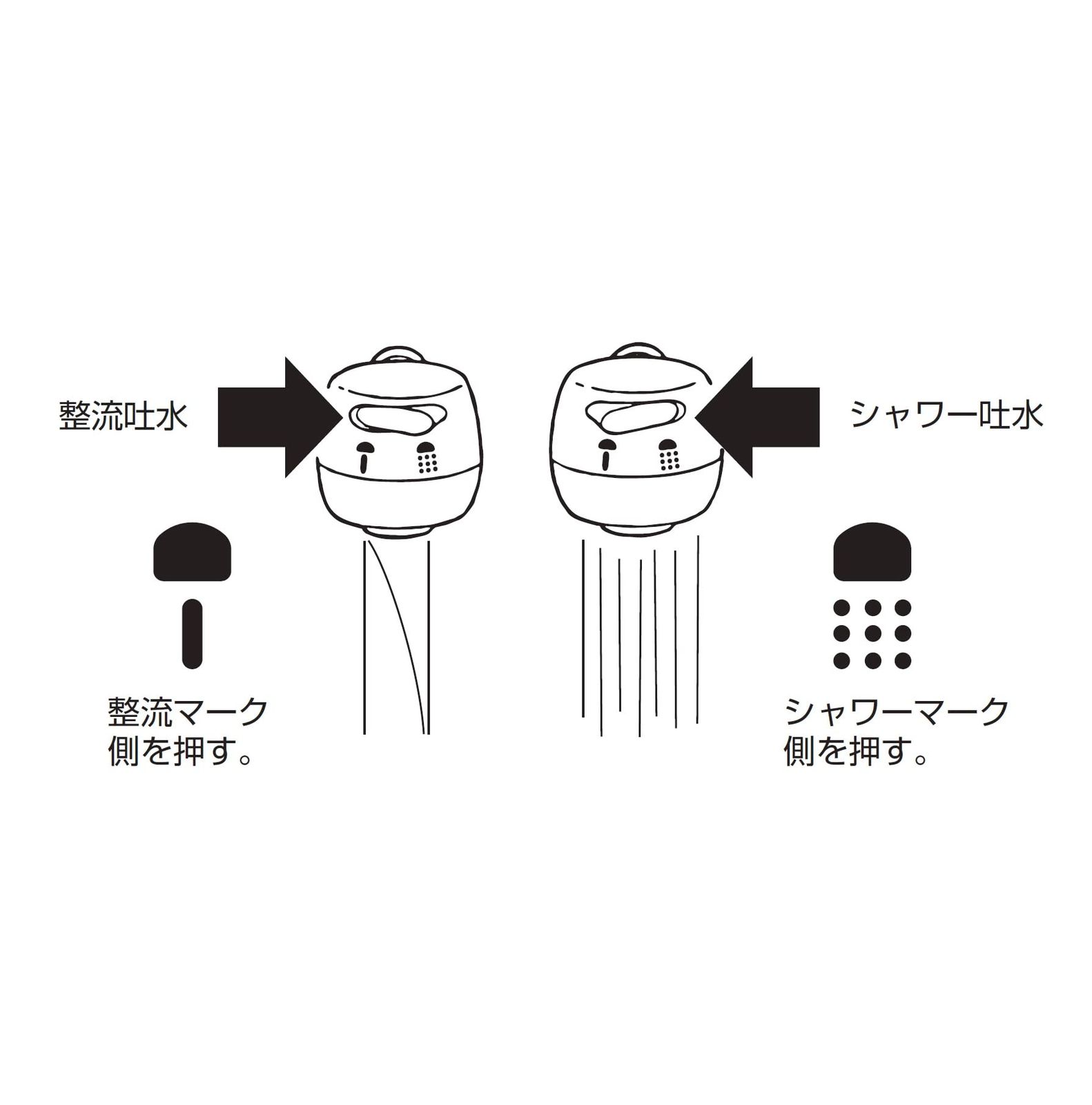 シャワ 泡沫切替え