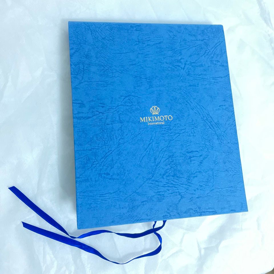 【218651】MIKIMOTO ミキモト  写真立て　フォトフレーム　メタル　リボン　元箱付き シルバー