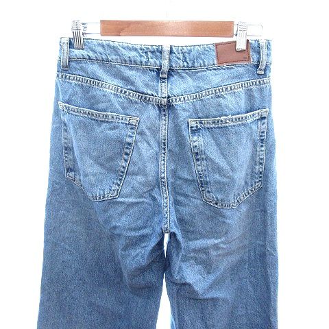 ザラ ZARA デニムパンツ ジーンズ ワイド 36 S 水色 ライトブルー /AU