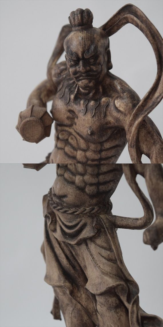 仏教美術 古木 金剛力士像 仏像 迫力 H 約50㎝