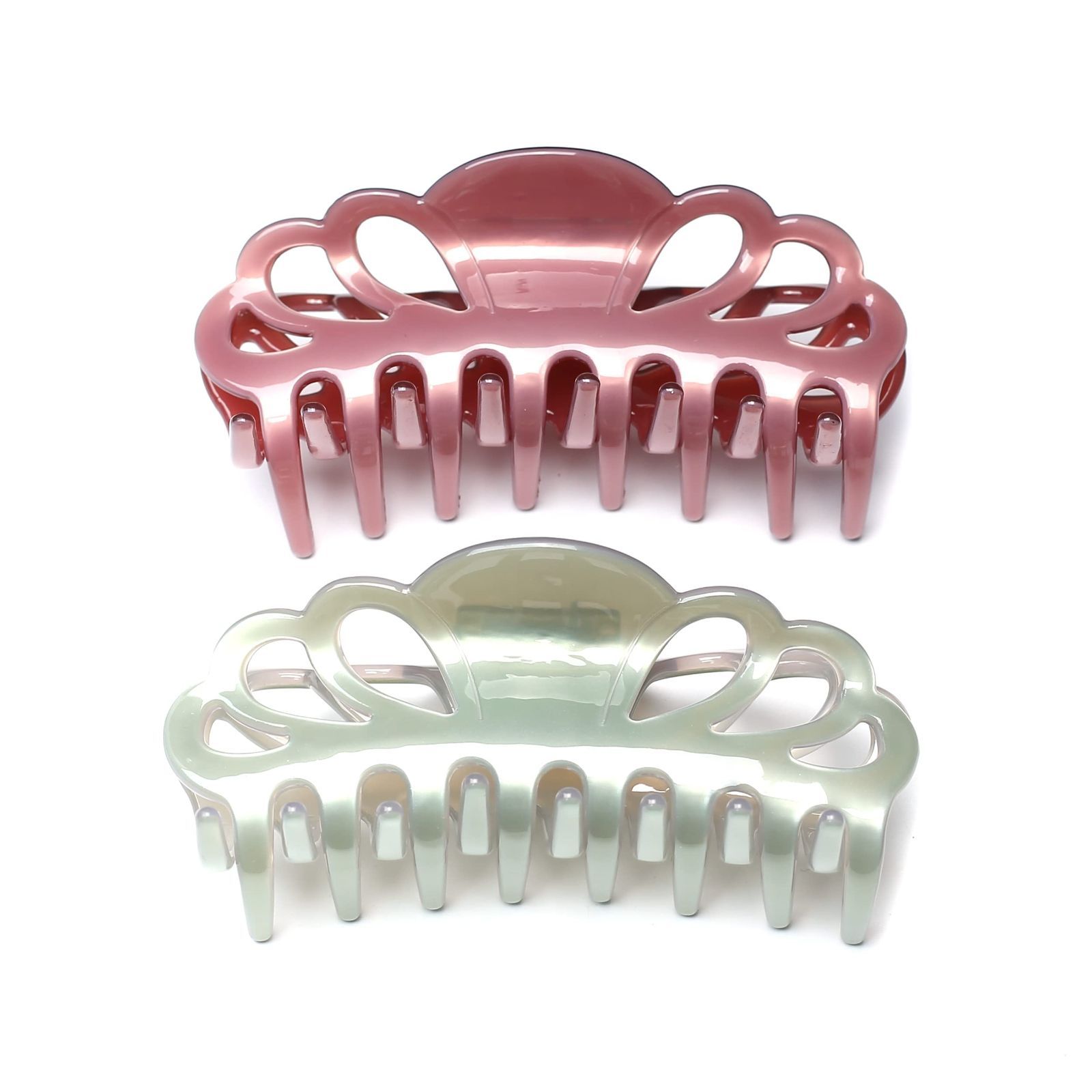 在庫処分 1本 韓国 レディース 可愛い ヘアアクセサリー 10 cm Mint しっかりとまる バンスクリップ グリーン 緑 クリップ Green 髪留め ヘアクリップ 大きめ QinGoo