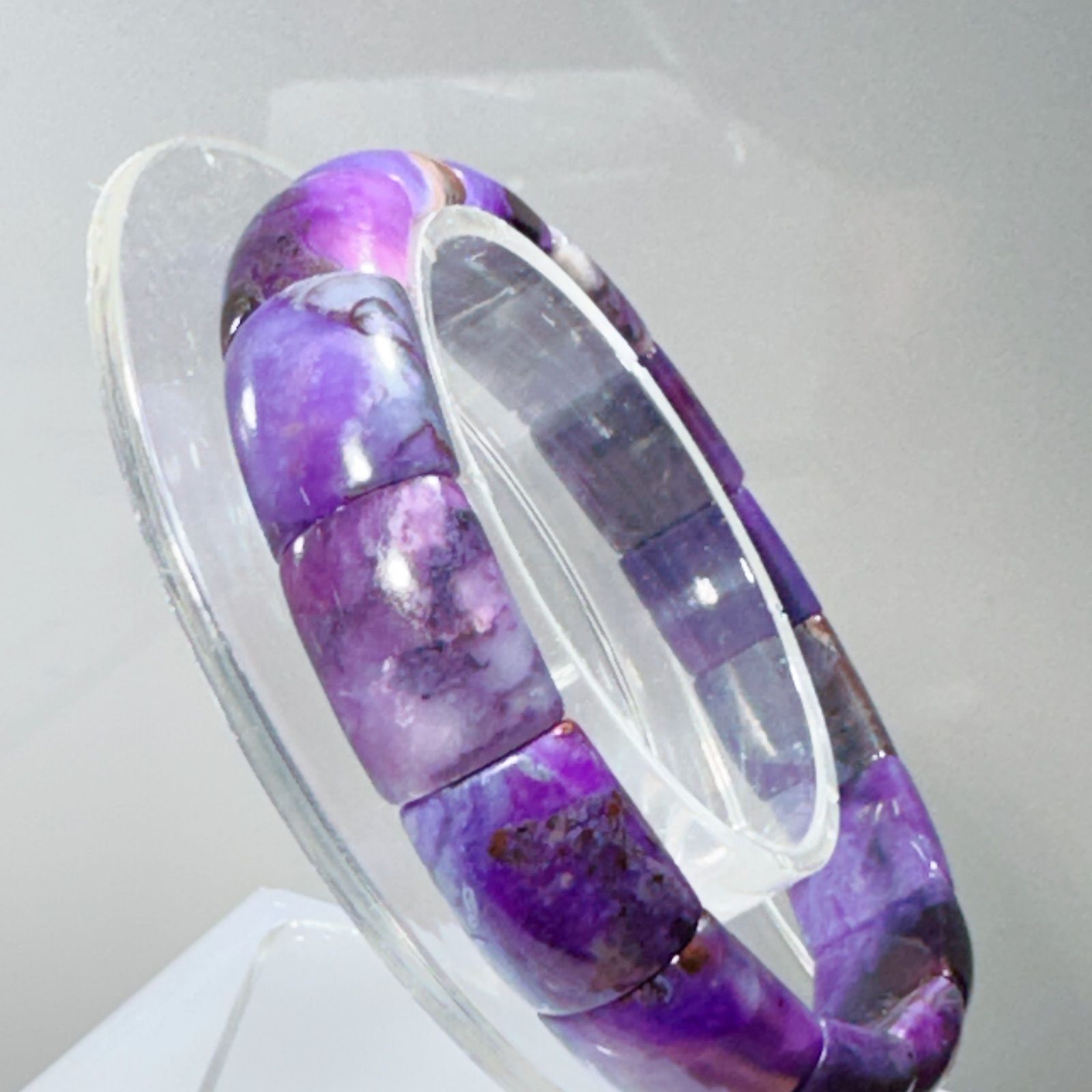 スギライトブレスレットバングル杉石ブレスレットNO25 -2167鑑別付き 天然スギライトブレスレット杉石ブレスレットバングルNO25-2377