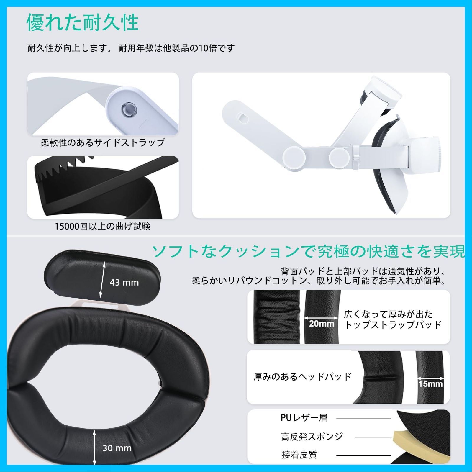  Quest 2 VRヘッドセット 64GB＆エリートストラップ ZyberVR Quest 2 Elite Head Strap with 6000mAh Battery