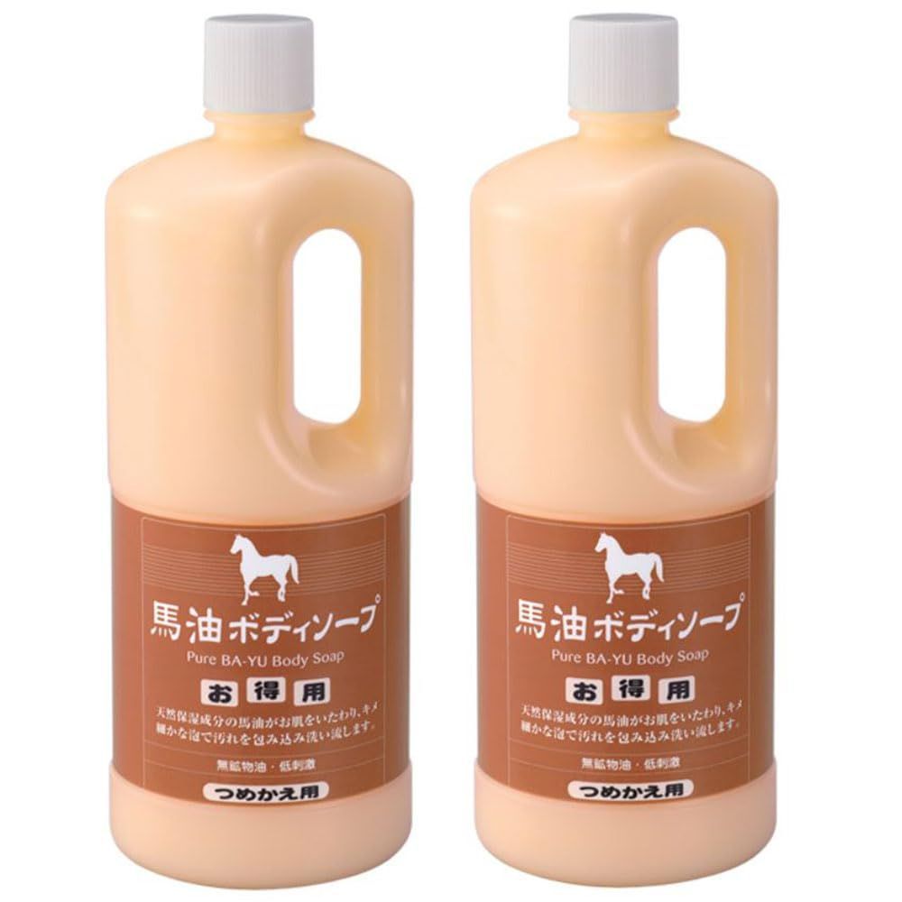 の 馬油ボディソープ 詰替え用 1000ｍｌ 2本セット