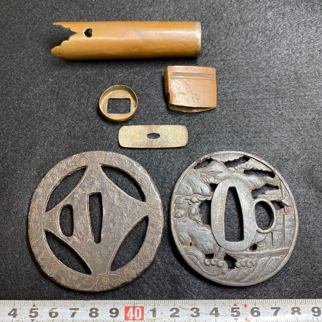 時代 象嵌鍔 刀装具等 262g 東Y6-0911 トヒサ WWW_NOITHATQUANGTHANH_NET