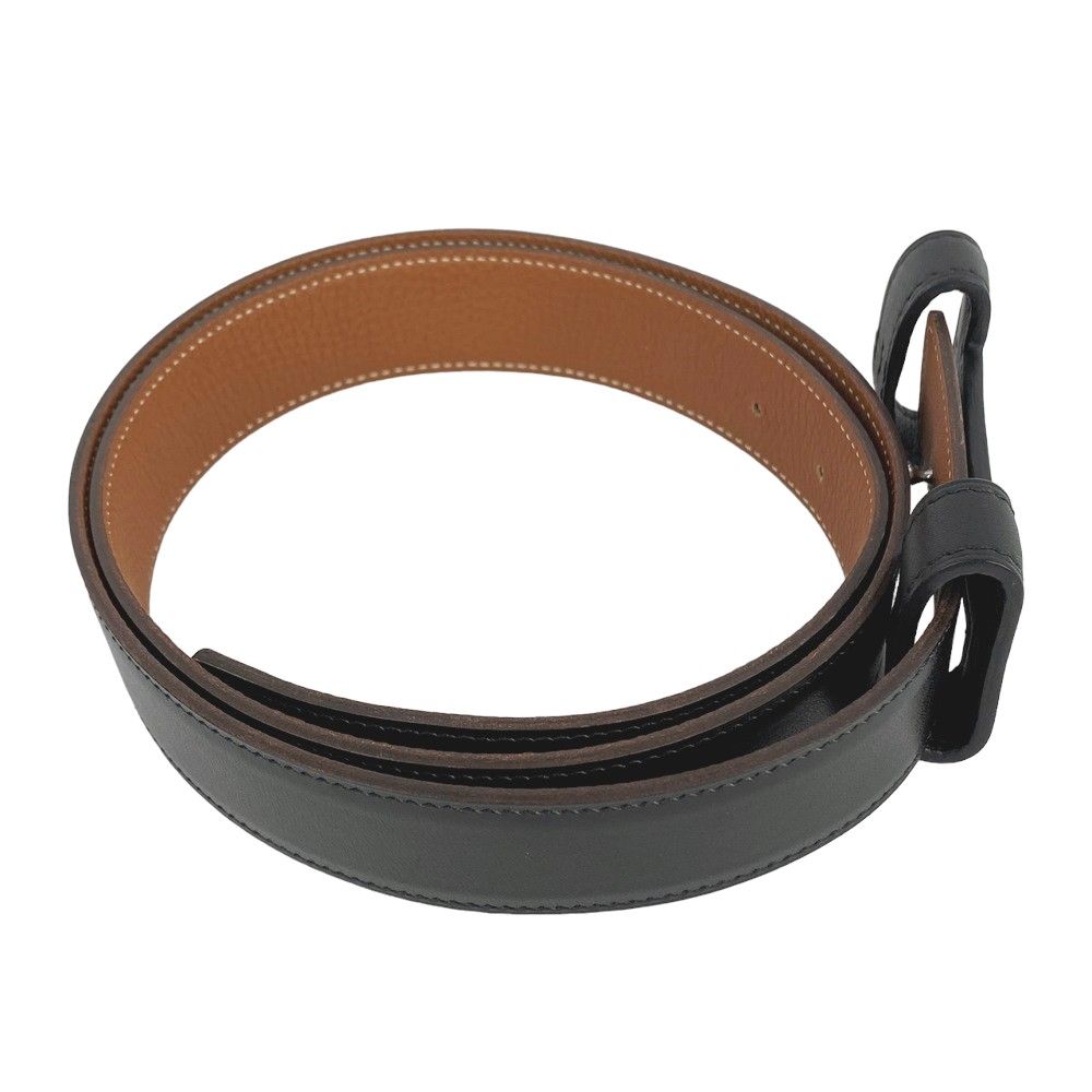 HERMES ブラック レザーベルト H型バックル 073967-3.jpg