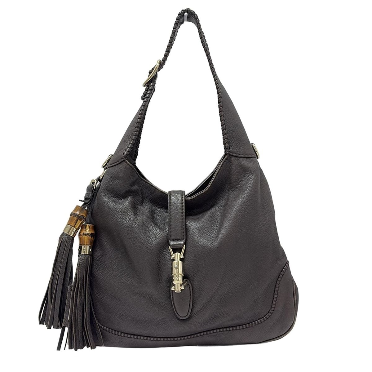 GUCCI グッチ ショルダーバッグ ニュージャッキー 246907 ダークブラウン レザー