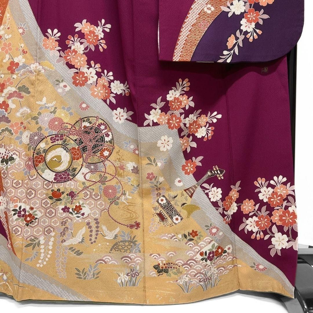 金駒刺繍 金彩 鼓 鶴 松竹梅 振袖 成人式 晴れの日 着物 032a p - メルカリ