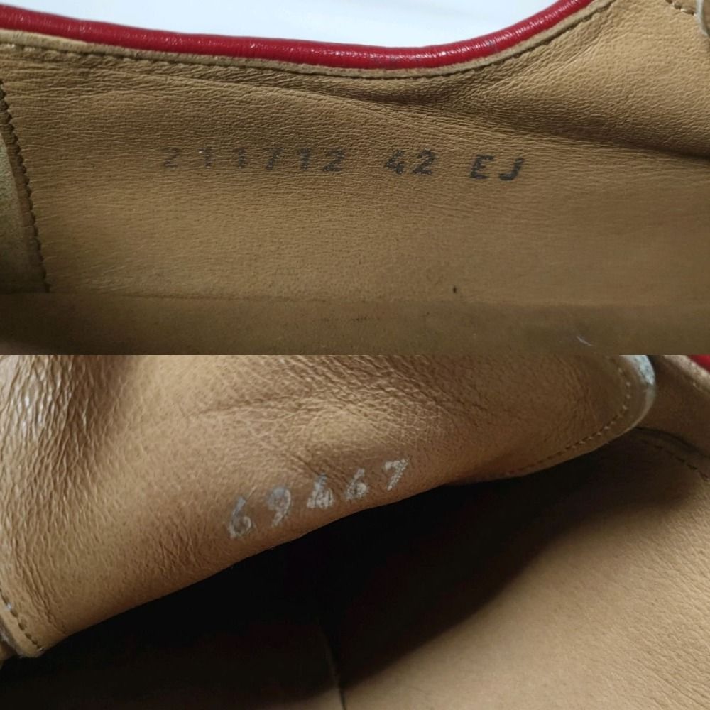 モカシン・デッキシューズ 良品 名作 GUCCI グッチ タトゥーコレクション レザー マーメイドペイント ホールカット シューズ 211712 42EJ 27㎝相当 ホワイト メンズ 古着 中古 USED 上品な見た目