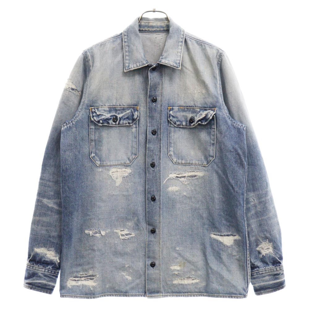 RON HERMAN (ロンハーマン) e Denim リペア加工デニムシャツ インディゴ EDRH-17SS-004
