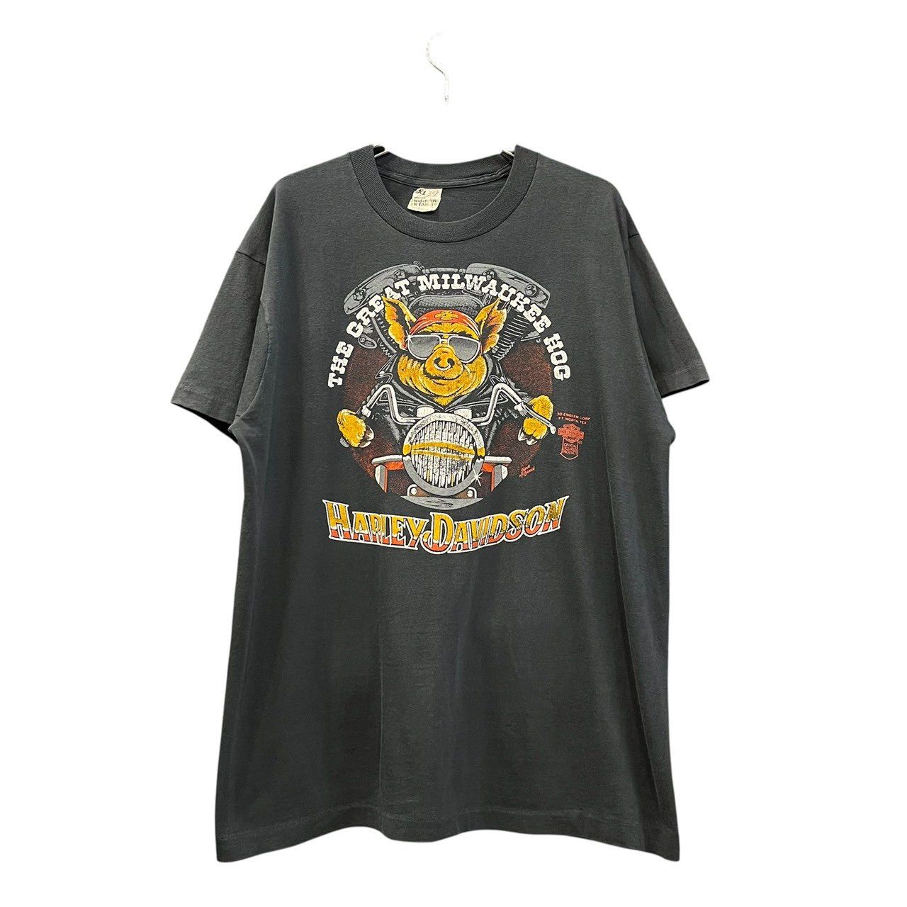 80s ビンテージ ハーレーダビッドソン ブタ 両面プリント T