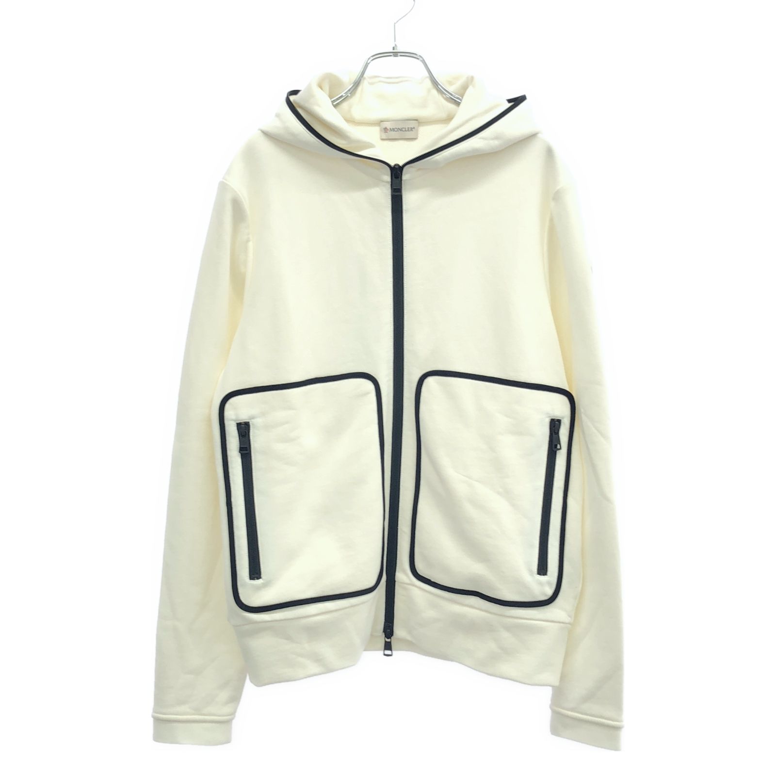 MONCLER モンクレール パーカー フーディー ロゴ 黒 白 ブラック
