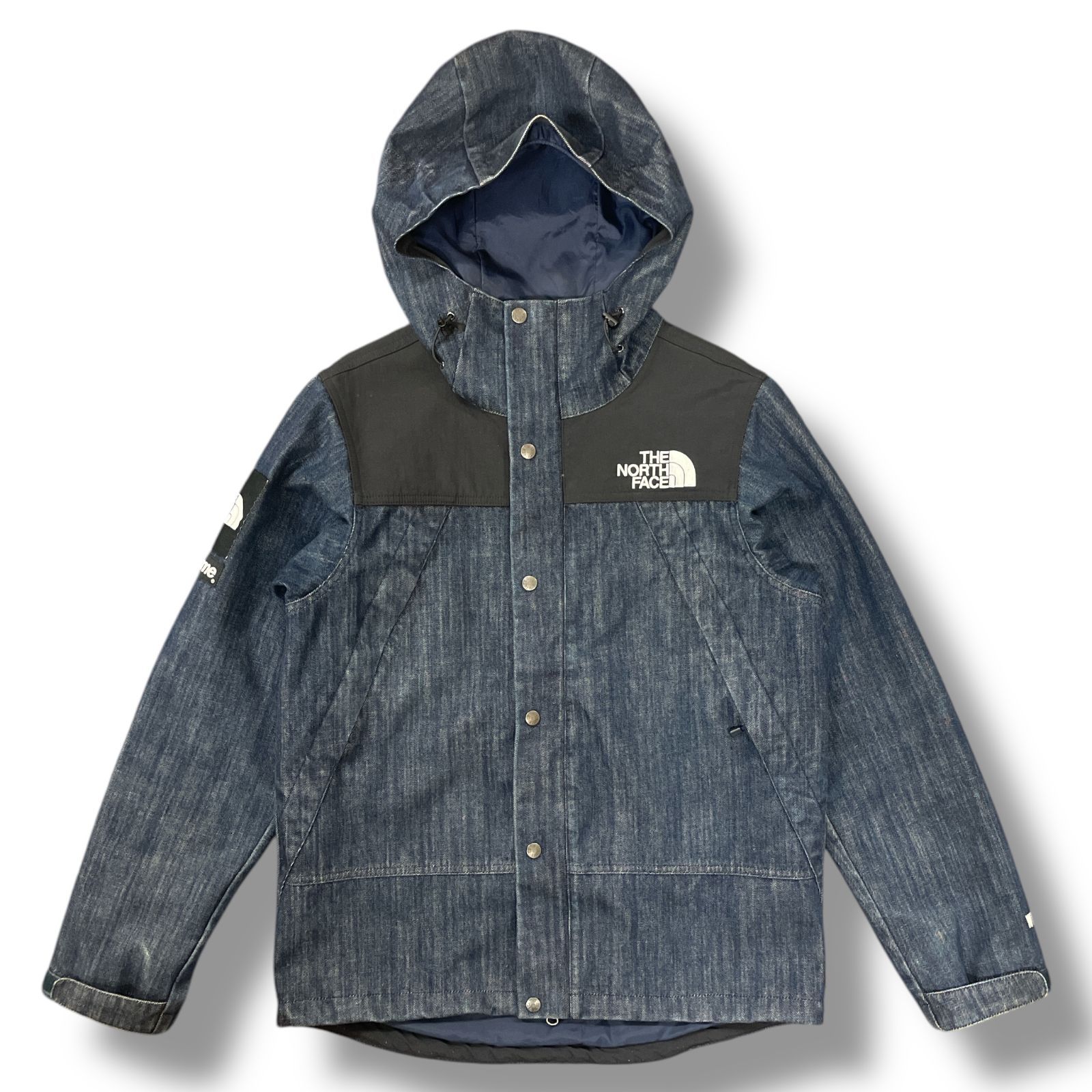 ノースフェイス × シュプリーム 15SS デニム マウンテン パーカー