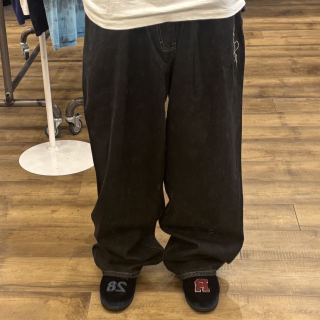 ブラック デニムパンツ デニム ジーンズ ワイド L30 Y89187447 最 ハイ 