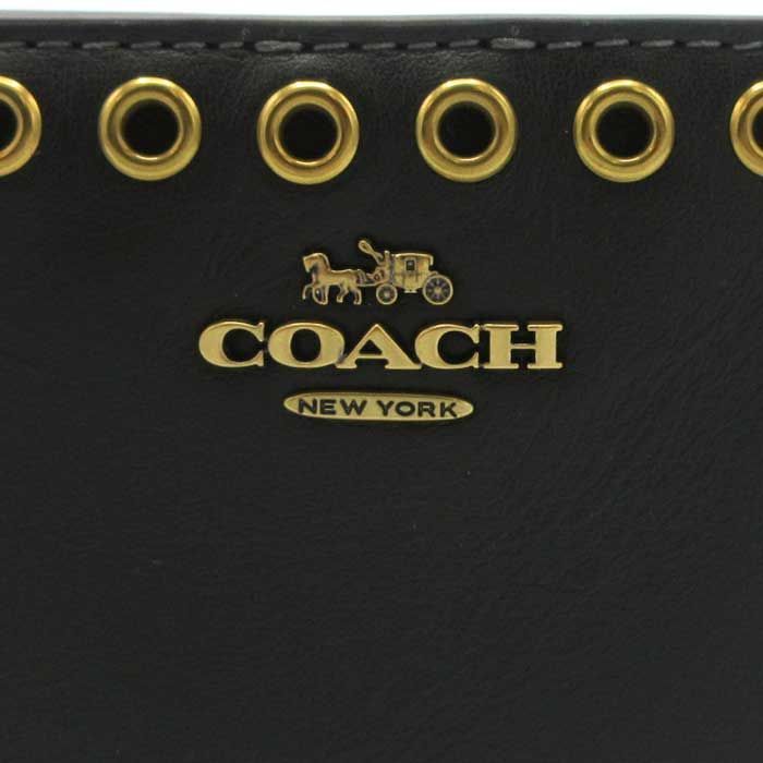 コーチ 財布 二つ折り財布 COACH グロメット スタッズ レザー
