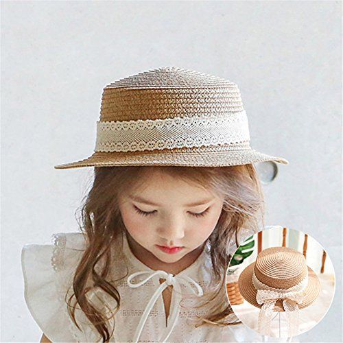子供用頭周り52CMに適用 麦わら帽子 ストローハット カンカン帽 女優帽