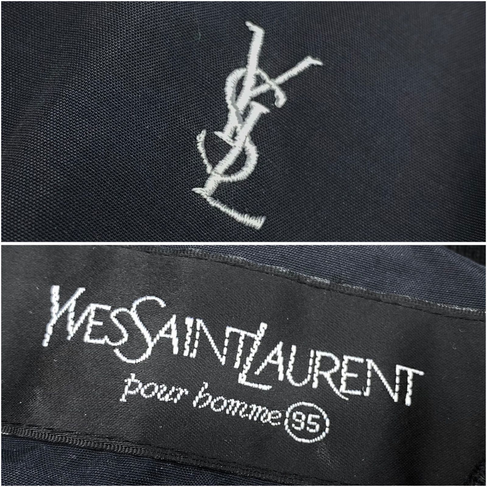 YSL イヴ・サンローラン ワンポイント刺繍ロゴ ジップアップ ブルゾン