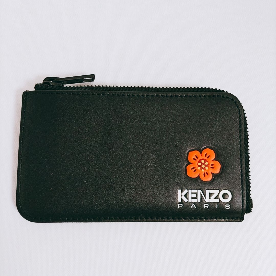 新品未使用】KENZO BOKE FLOWER レザー ジップ カードホルダー 