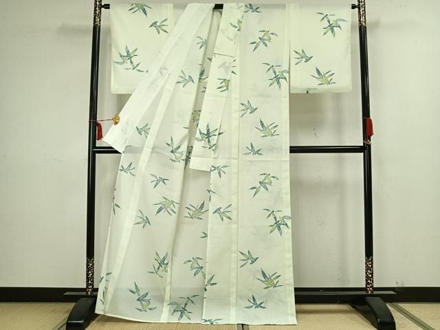平和屋着物＊夏物 小紋 絽 大小あられ 洗える着物 未使用 CAAW9873gh