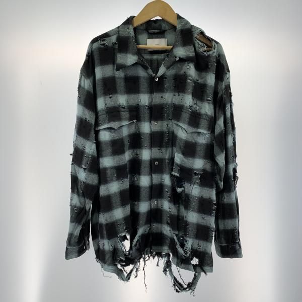 中古】SUGARHILL DESTRRESSED OMBRE PLAID BLOUSE サイズ0 ブルー