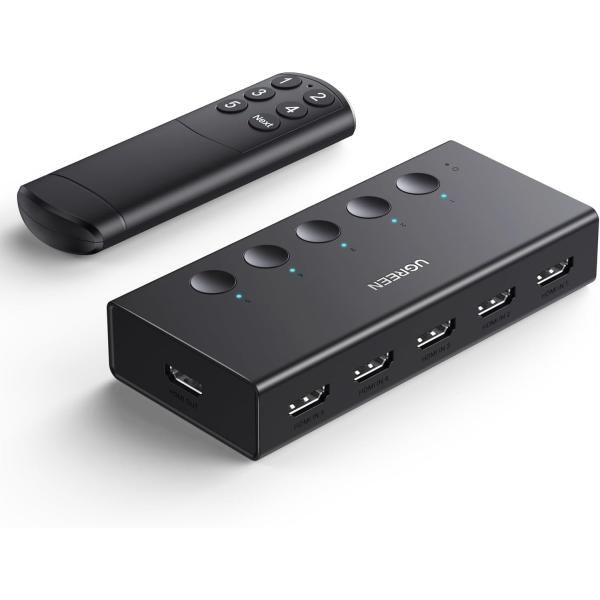 HDMI入力切替器 5入力1出力 リモコン付き 【公式通販】