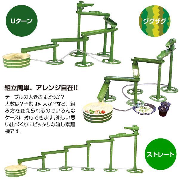 流しそうめん　竹！！ 6300028213 人工竹そうめん流し 2M+2M 基本セット 1セット TAIKOH