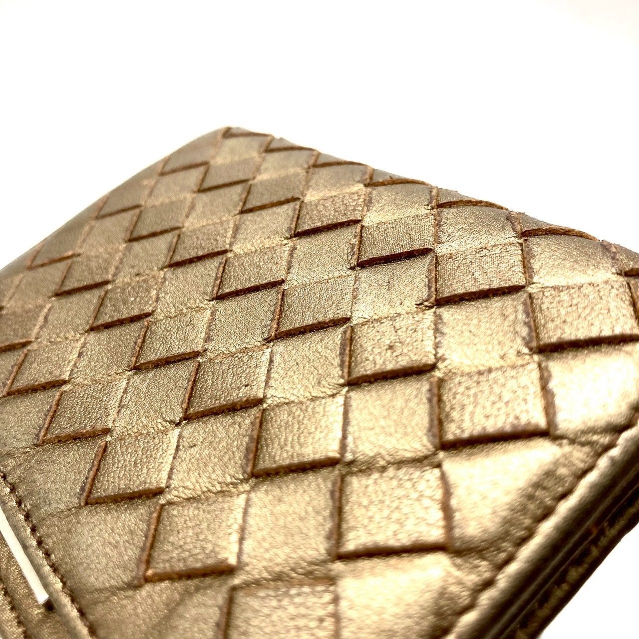 ボッテガヴェネタ 名刺入れ カードケース ラムスキン ゴールド 70821  