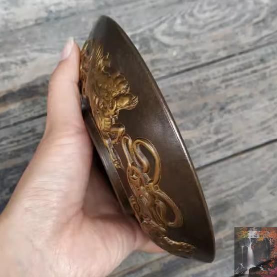 銅細工 金麒麟銅皿 皿 装飾品 工芸品 美術品 置物 銅細工 金麒麟銅皿 皿 装飾品 工芸品 美術品 置物 - メルカリ