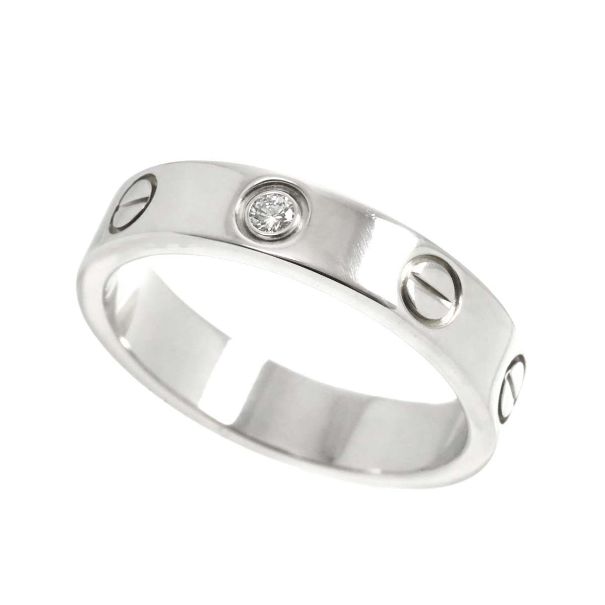 カルティエ Cartier ミニラブ #49 リング ダイヤ 1P K18 WG ホワイト  