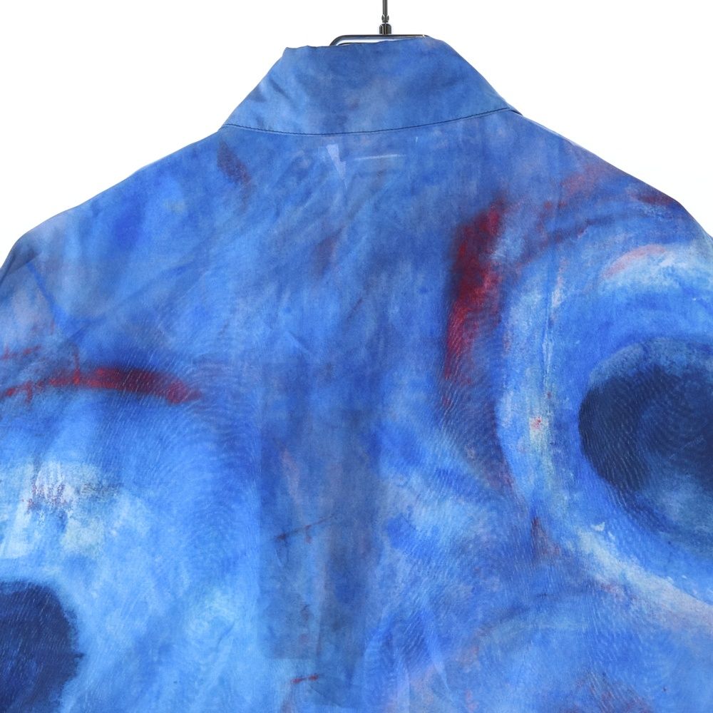 MARNI (マルニ) 23SS マーブル総柄 ハーフボタン シルク半袖シャツ  